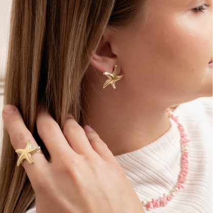 Kolczyki Sea Star pozłacane