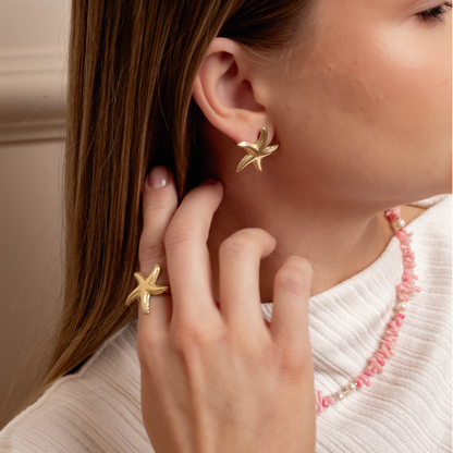 Kolczyki Sea Star pozłacane