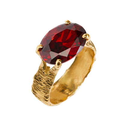 Pierścionek Dream Keeper Red pozłacany