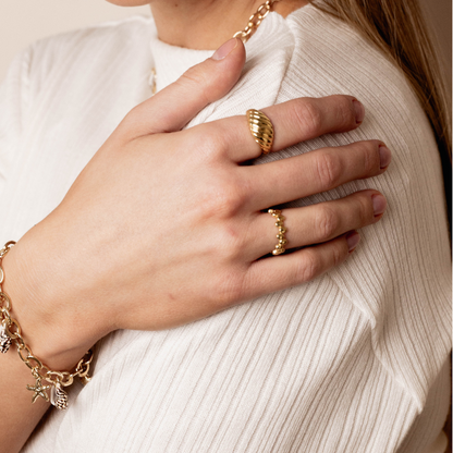 Pierścionek Free Flow pozłacany