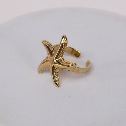 Pierścionek Sea Star pozłacany