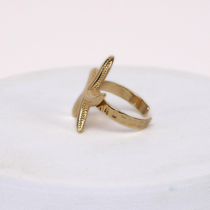 Pierścionek Sea Star pozłacany