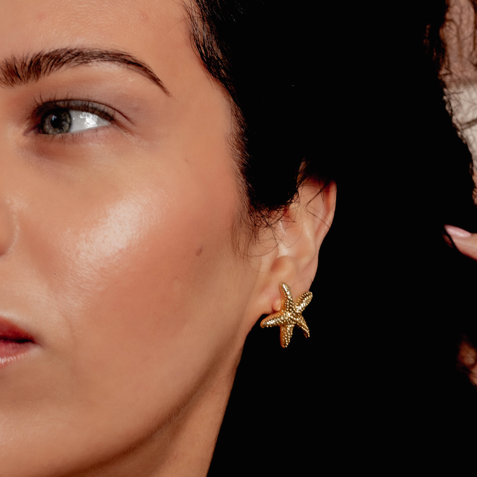 Kolczyki Starfish pozłacane
