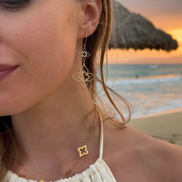 Kolczyki Clover pozłacane