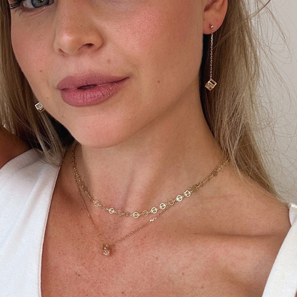 Naszyjnik Cube pozłacany