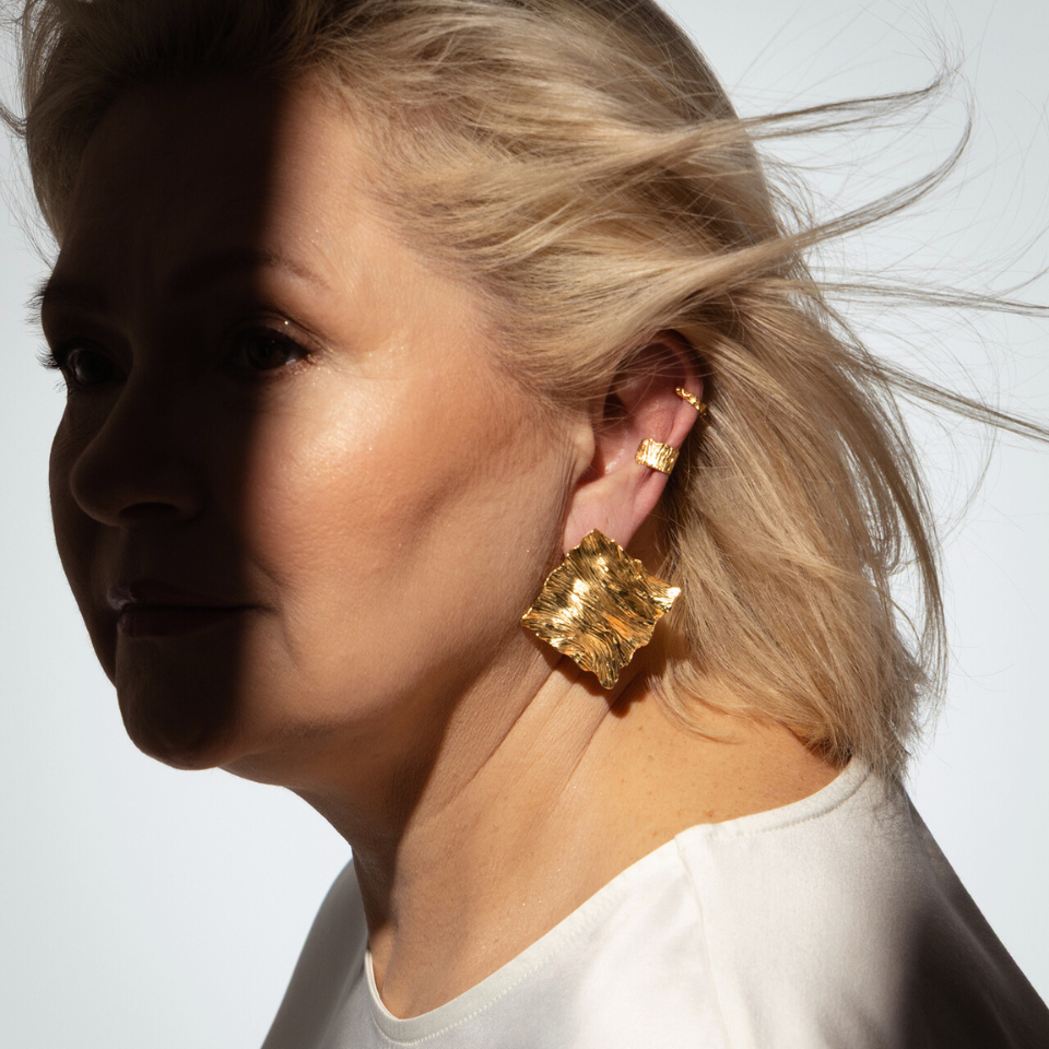 Kolczyki Tide pozłacane