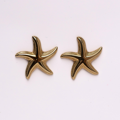 Kolczyki Sea Star pozłacane