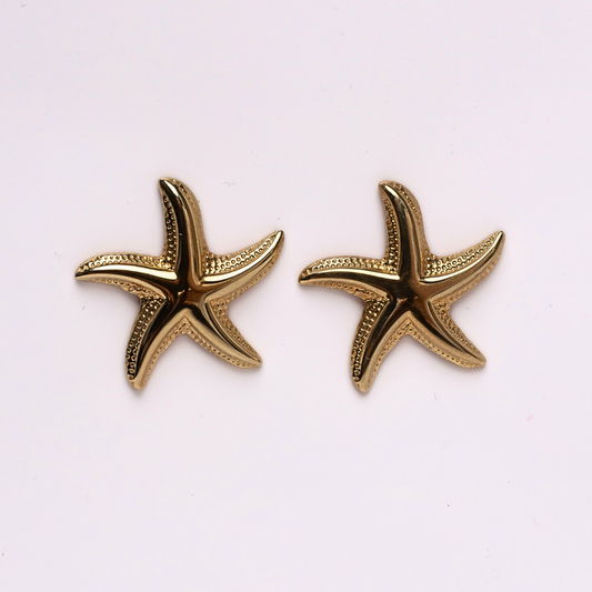 Kolczyki Sea Star pozłacane