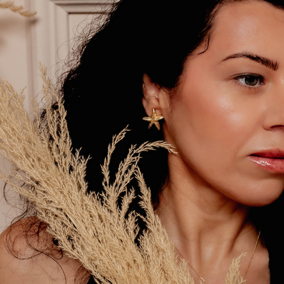 Kolczyki Starfish pozłacane