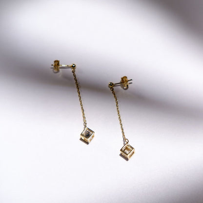 Kolczyki Cube pozłacane