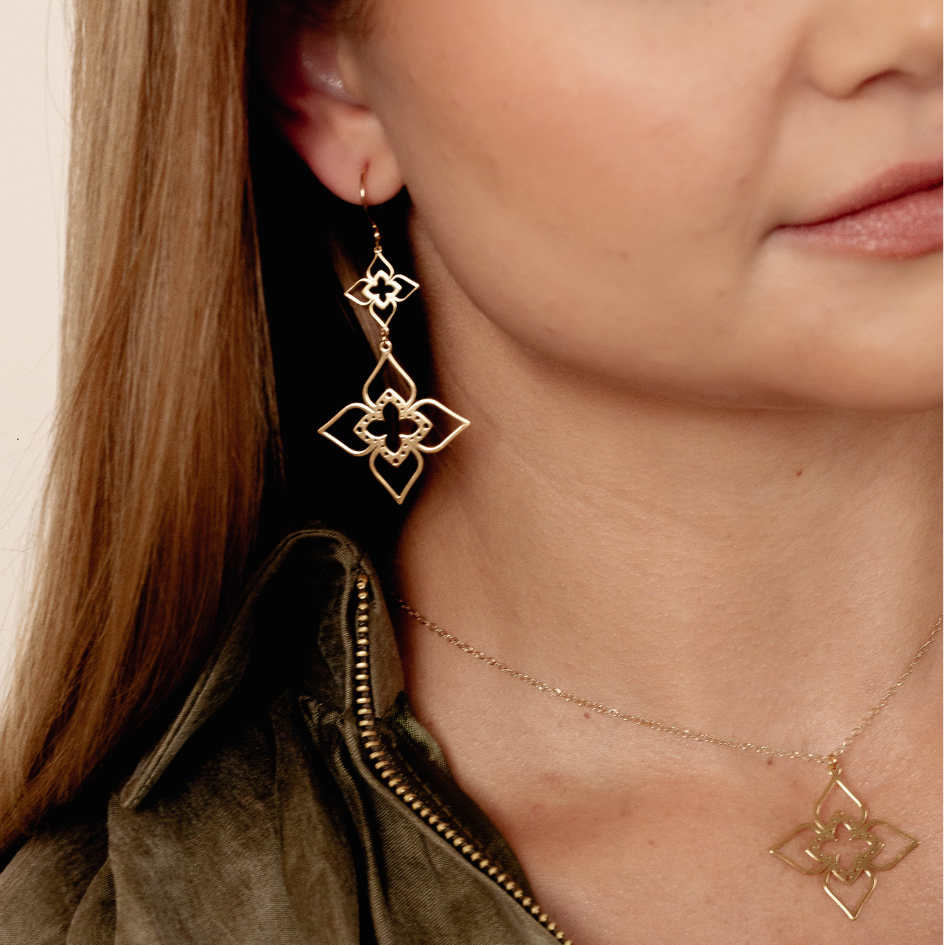 Kolczyki Clover pozłacane