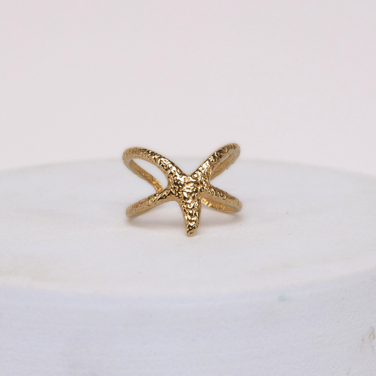 Pierścionek Sea Shield pozłacany