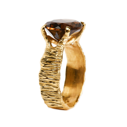 Pierścionek Dream Keeper Brown pozłacany