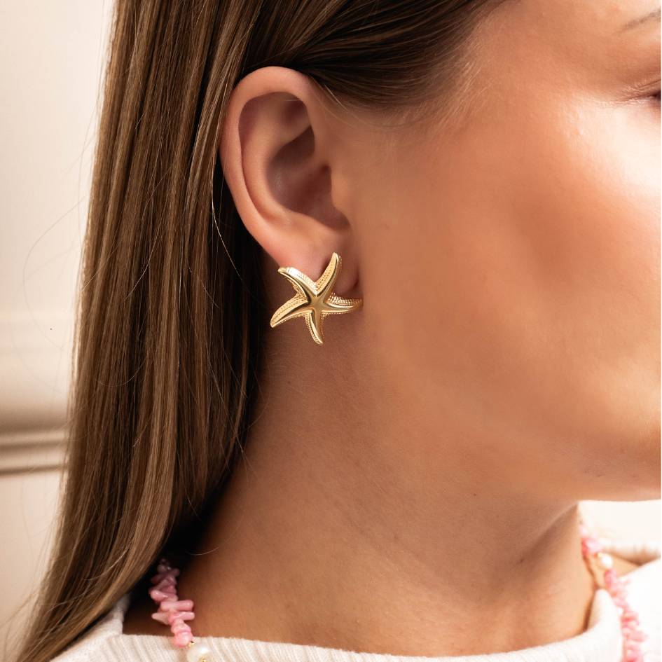Kolczyki Sea Star pozłacane