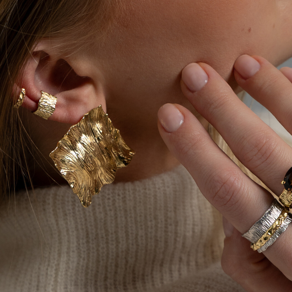 Kolczyki Tide pozłacane