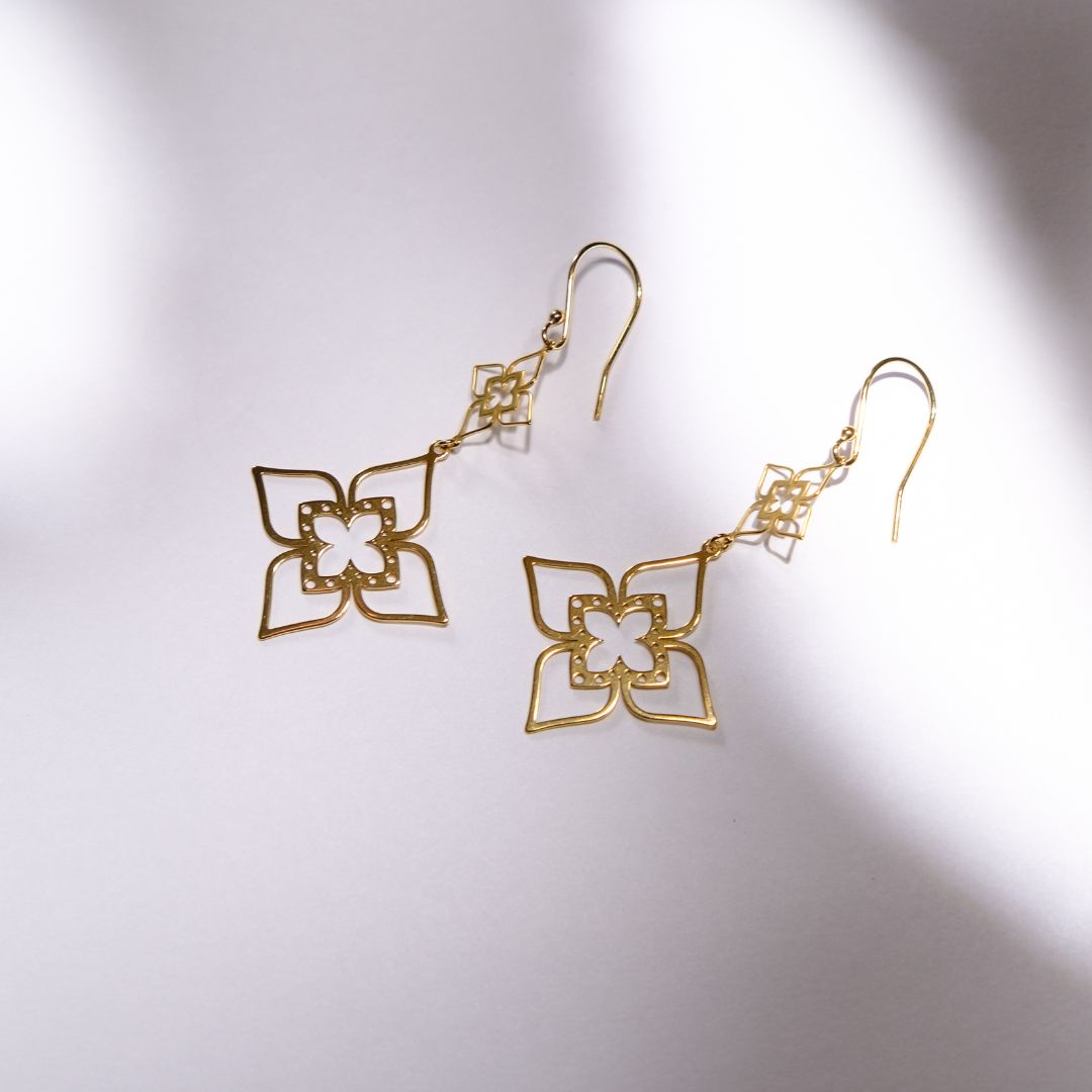 Kolczyki Clover pozłacane