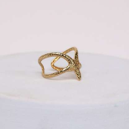 Pierścionek Sea Shield pozłacany