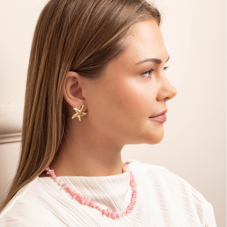 Kolczyki Sea Star pozłacane