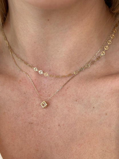 Naszyjnik Cube pozłacany