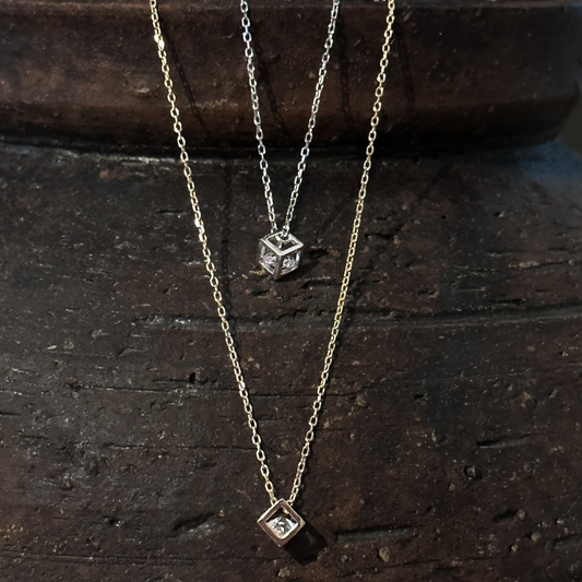 Naszyjnik Cube pozłacany