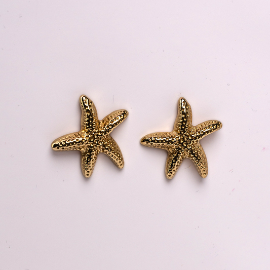 Kolczyki Starfish pozłacane