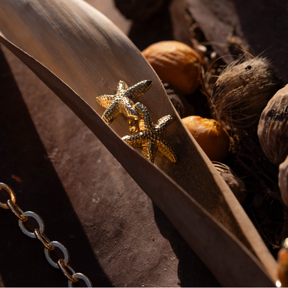 Kolczyki Starfish pozłacane