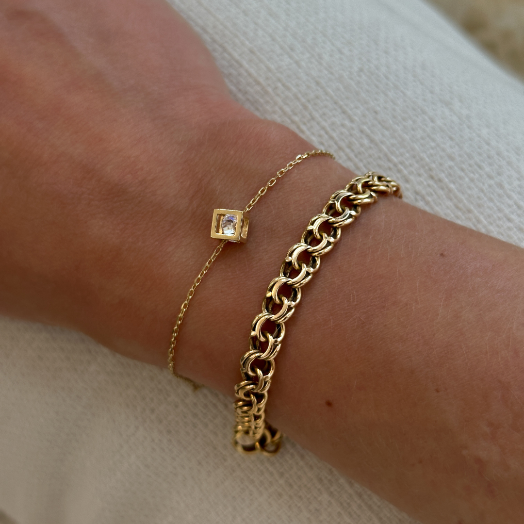 Bransoletka Cube pozłacana