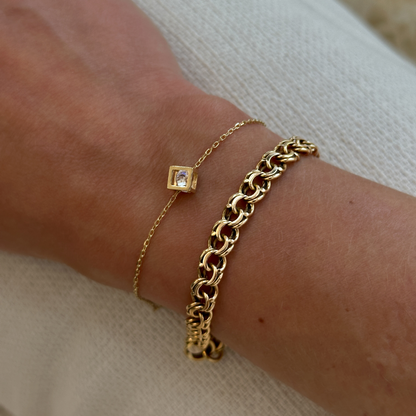 Bransoletka Cube pozłacana