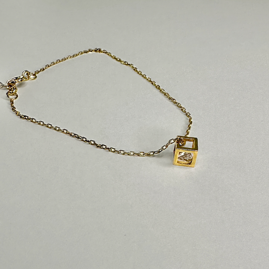 Bransoletka Cube pozłacana