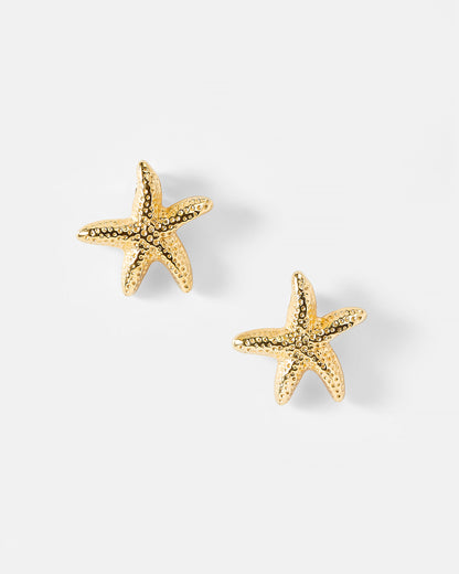 Kolczyki Starfish pozłacane